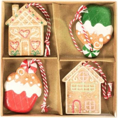 Textilomanie Sada 4 ks vianočných ozdôb WINTER SWEETS 6 cm