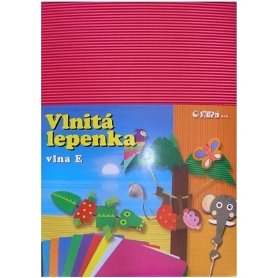 Lepenka E-Welle 260g 34,5 x 24,5cm rovná-pink 10 listů