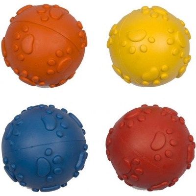 Duvoplus Rubber Ball with Paws Mix - гумена играчка за куче - топка с лапи различни цвтове 7 см, скърцащ шум - 1 брой, Белгия - 10465