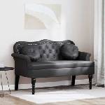 vidaXL Пейка Честърфилд Черно 120.5 x 65 x 75 см Изкуствена (42019284)