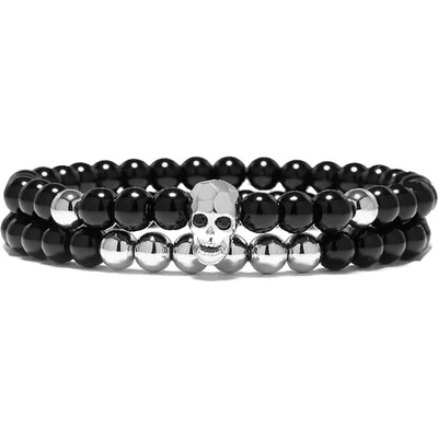 Daniel Dawson pánský dvojitý Silver Skull lebka Barevná/více barev XS NR1144