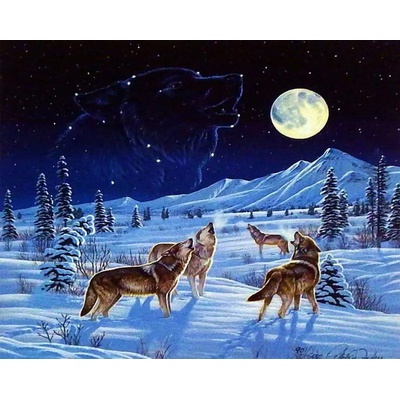Norimpex - Puzzle Diamant painting: Wolf pack 30x40cm - 1 - 39 piese