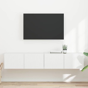 vidaXL TV стенен шкаф 2 бр. Бяло Инженерна дървесина (892210)