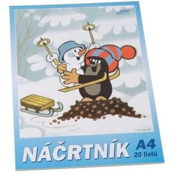 Kreslící blok KRTEK s horní vazbou A4 čistý 20 listů