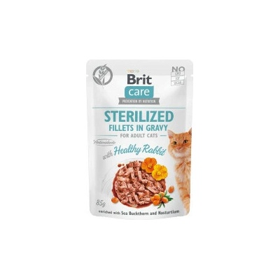 Brit Care Cat Sterilized Fillets in Gravy with Healthy Rabbit 4 x 85 g
