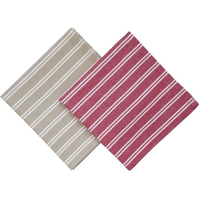 SCANquilt ubrousek RIVA pruhy béžová / červená 45x45cm