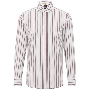 HUGO BOSS Men's T-Hays-Spread-C1-232 Plain Long-Sleeve Shirt - Dark Red