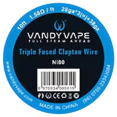 Vandy Vape Triple Fused Clapton odporový drát 28Ga*3+38GA