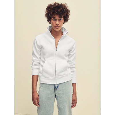 Fruit of the Loom White women's sweatshirt with stand-up collar bílá