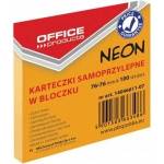 Office Products Adhesive Block OFFICE PRODUCTS, 76x76mm, 1x100 cards. , neon, orange