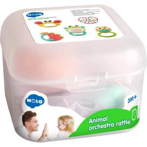 Hola Toys Комплект бебешки гризалки Hola Toys - Animal Orchestra, 5 броя (E318B)