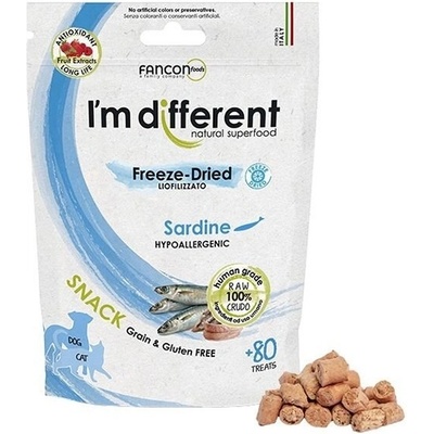 I´m different Snack mrazom sušené maškrty sardinky 40 g