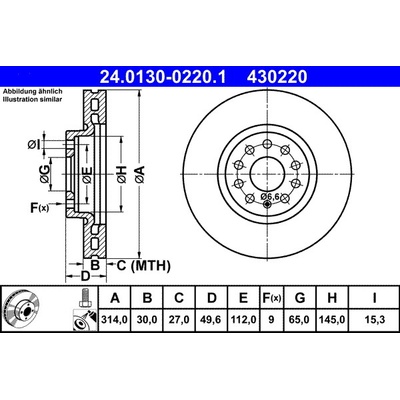 Brzdový kotouč ATE 24.0130-0220.1