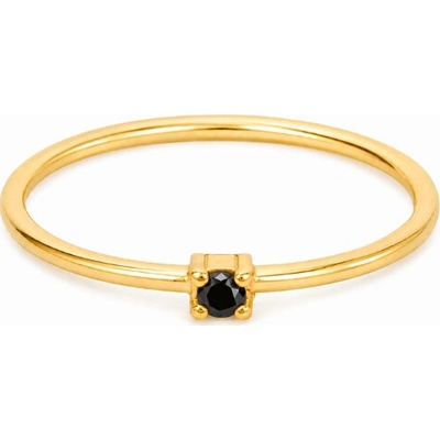 Olivie 10326 Prstienok GOLD s čiernym zirkónom