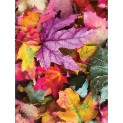 Funkčná počesaná teplákovina PANEL 74x100 cm maľba farebné lístie