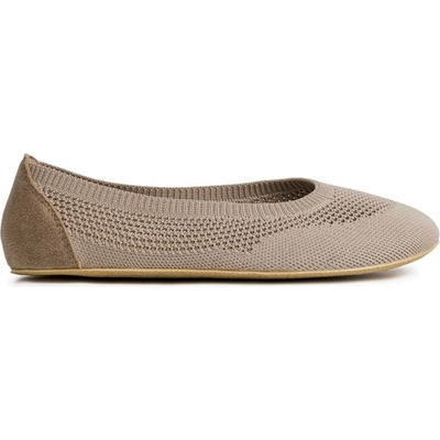 Ahinsa shoes dámské pletené balerínky Comfort Softy béžové
