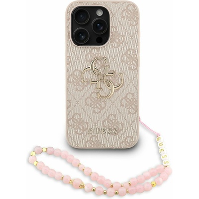 PU 4G Metal Logo Strap Заден калъф за iPhone 15 Pro Max Pink Guess | Rozov | ЖЕНИ | UNI