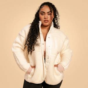 GymBeam BeastPink Дамско яке Bliss Ivory S