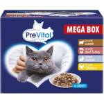 PreVital MEGA BOX Пауч агнешко/говеждо-пуешко/заек/пиле в сос 24 x 100 g