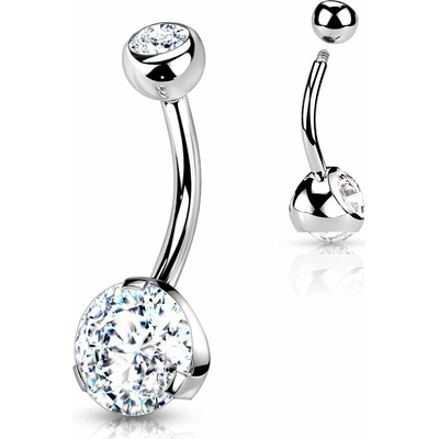 S4U Piercing do pupíku banánek, čirá barva BS01054-C