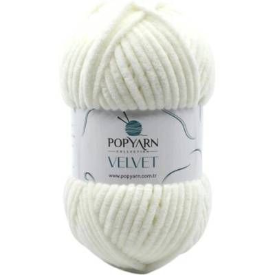 POPYARN Pletací příze Velvet B02 - krémová