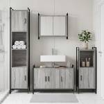 vidaXL Комплект шкафове за баня 2 бр. Сив Сонома 65, 5 x 34 x 61 см (3444480)