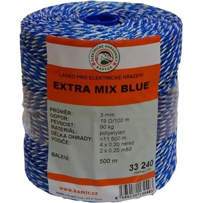 Polyetylenové lanko pro elektrické ohradníky EXTRA MIX BLUE 3 mm – Zboží Dáma