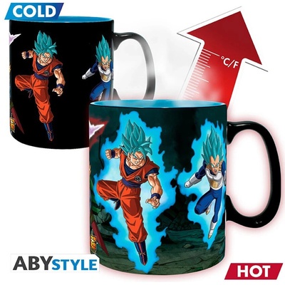 DRAGON BALL SUPER hrnček meniaci sa teplom Saiyans vs Black 460 ml