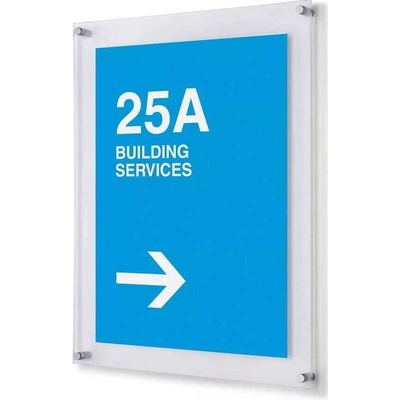 A-Z Reklama CZ Nástěnná plexi tabule A3 se dvěma akrylovými panely a distančními úchyty FS25A3SET