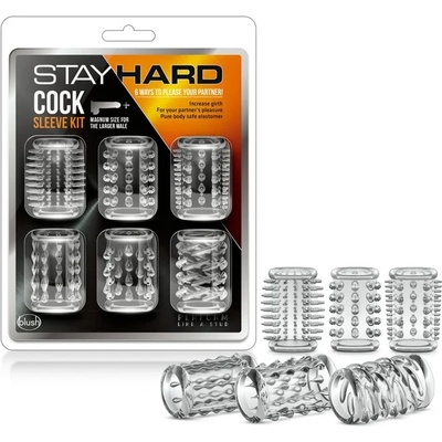 Пенис ръкави за допълнително удоволствие, 6 броя - Stay Hard Set (BLUSH00226)