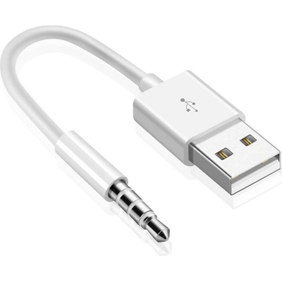 Gigapack Кабел за данни 3, 5 мм жак - USB, съвместим с Apple iPod Shuffle 3 / Shuffle 4, БЯЛ (GP-183017)