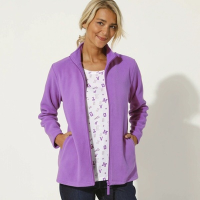 Blancheporte fleecová bunda na zips 054 purpurová