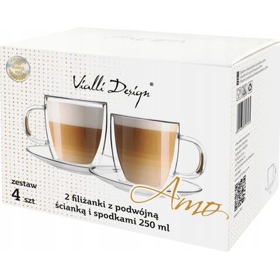 Design Termosklenice se spodkem Vialli AMO 2 x 250 ml