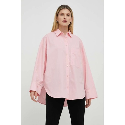 By Malene Birger Памучна риза By Malene Birger дамска в розово със свободна кройка с класическа яка (Q70321061)