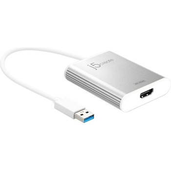 j5create Адаптер j5create JUA354, от USB-A(м) към HDMI(ж), бял, 4K@30Hz (JUA354)