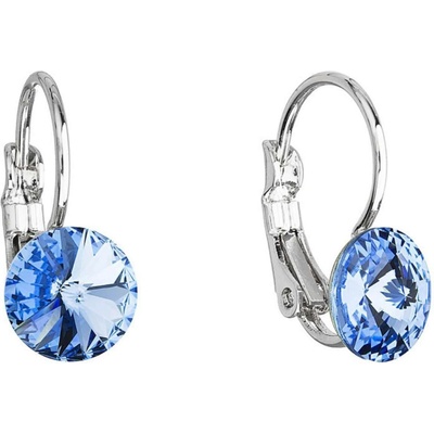 Pavona Náušnice bižuterie s Preciosa krystaly modré kulaté 51031.3 lt.sapphire