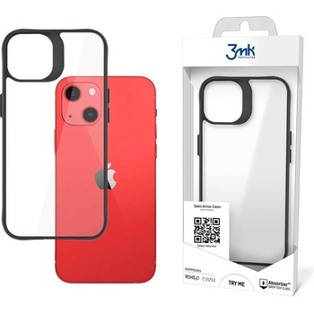 3mk Protection Кейс 3mk Satin Armor Case+ за Apple iPhone 13, с черна рамка, прозрачен (KXG0057342)