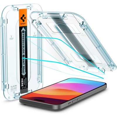 Spigen iPhone 16 SPIGEN EZ FIT HD екранен протектор стъкло 2бр 2.5D, 9H + рамка, TRANSFER AGL06903 (AGL06903)