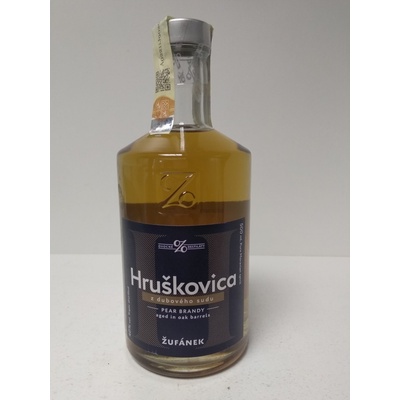 Žufánek Hruškovica z dubového sudu 40% 0,5 l (holá láhev)