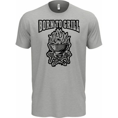 Born to grill V1 černý tisk triko