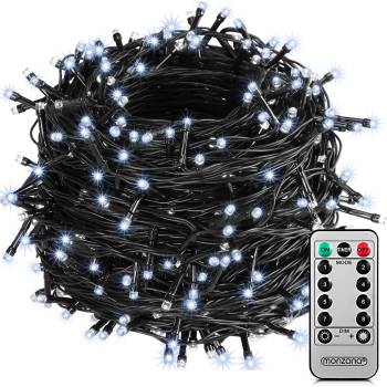 Goleto Vianočné LED osvetlenie 60 m s diaľkovým ovládaním | studená biela 600 LED