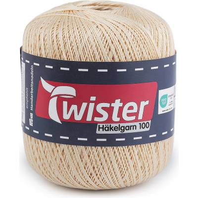 Prima-obchod Bavlněná příze háčkovací Häkelgarn 100 g, barva 2 (020) béžová světlá