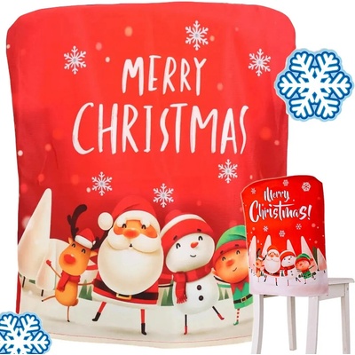 Verk 26267 Vánoční potah na židli Merry Christmas, červený vz.1