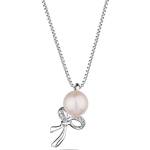 Swan Сребърно колие със сладководна бяла перла SP0470 Swan