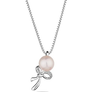 Swan Сребърно колие със сладководна бяла перла SP0470 Swan