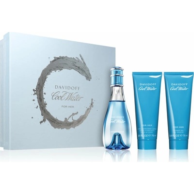 Davidoff Cool Water Woman EDT 100 ml + Davidoff Cool Water for her telové mlieko 75 ml + Davidoff Cool Water for her sprchový gél 75 ml