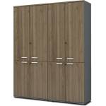 TopMebel Venturo TopMebel офисна библиотека от меламин с врати в антрацит - орех цвят 160x40x200cm