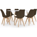 Jedálenské sety vidaXL Jedálenská súprava 7-dielna hnedá