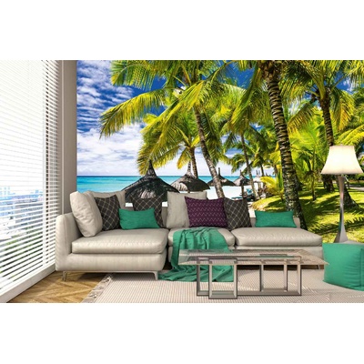 DIMEX ART Самозалепваща се флизелинова фототапета бял пясъчен плаж 375 x 250 см