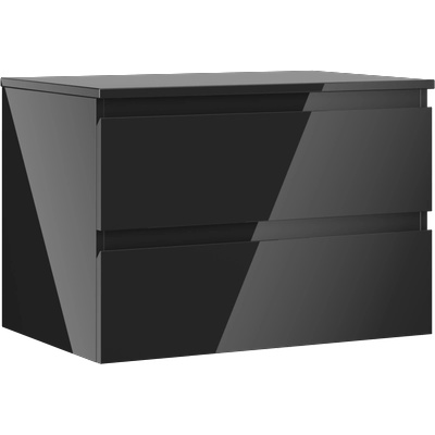 Mexen Orio шкаф за баня под мивка 70 см с плот, 2 чекмеджета, черен гланц - 91A10-07047-2-BFFC70 (91A10-07047-2-BFFC70)